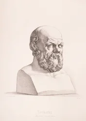 Ritratto di Socrate (c.470-399 a.C.) inciso da B. Barloccini, 1849
